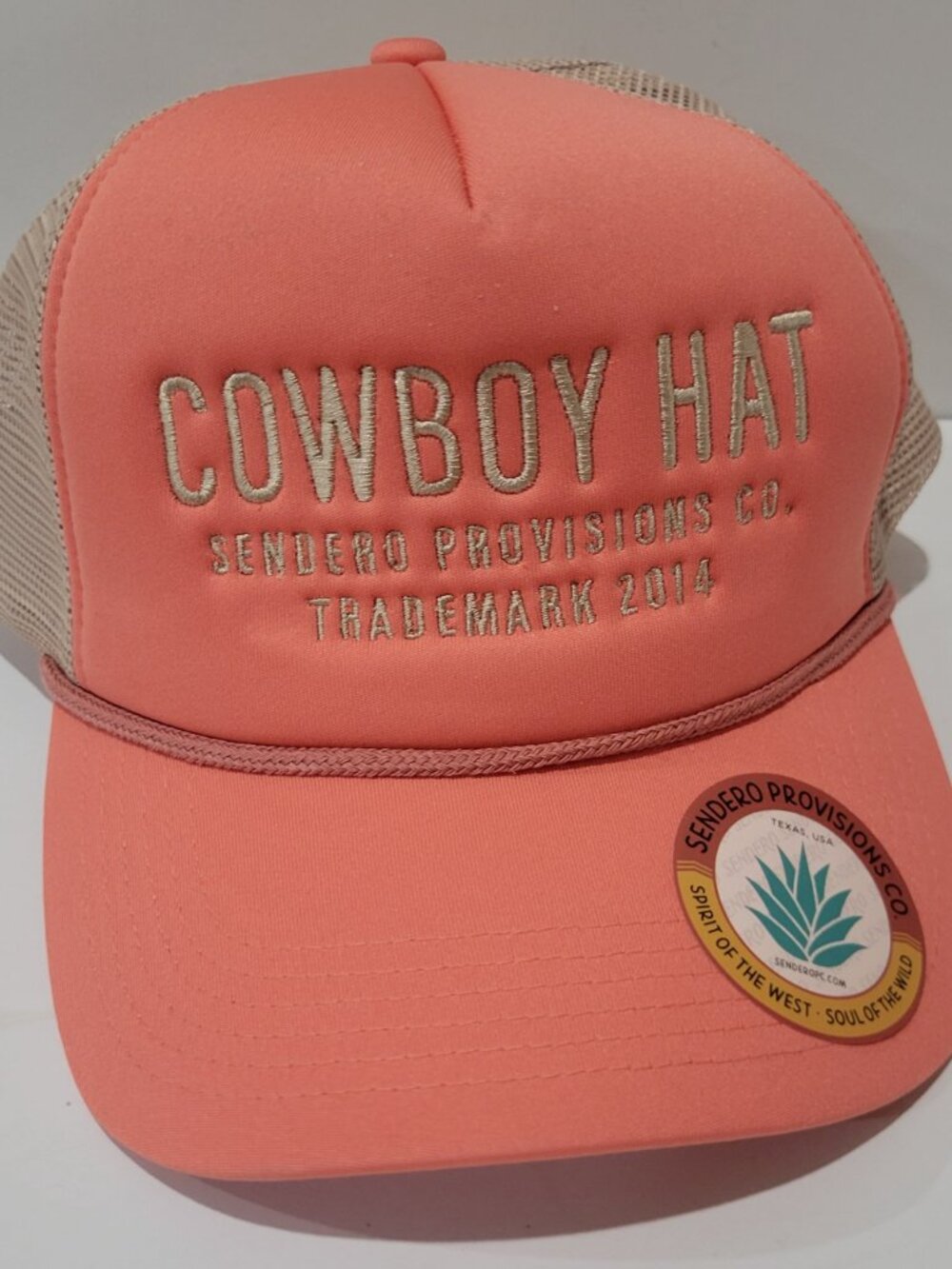New Cowboy Trucker Hat Peach Sendero